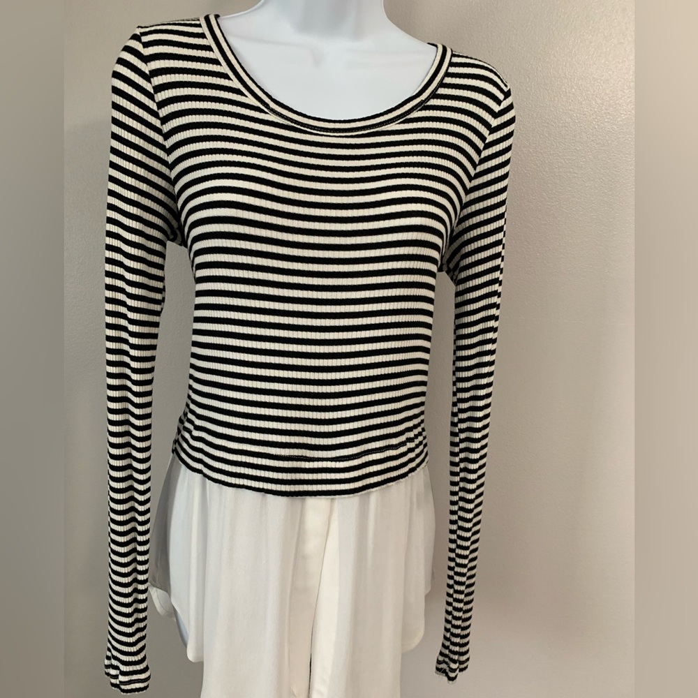 BKE Red Layered Striped Top